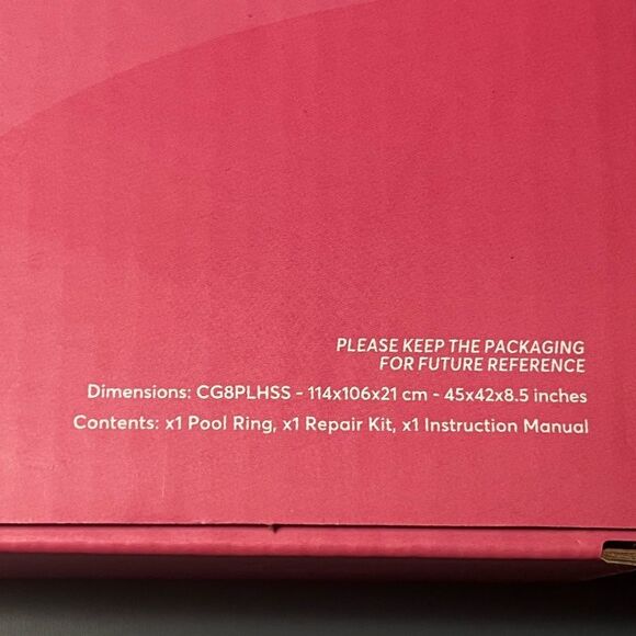 Coconut Grove Heart Shaped Glitter Pool Float Ring (4ft Wide) - Picture 4 of 4